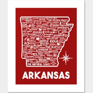 Arkansas Map Posters and Art